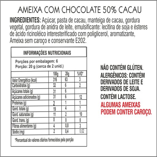 Benefit – Bombom de ameixa com chocolate 50% cacau 120g